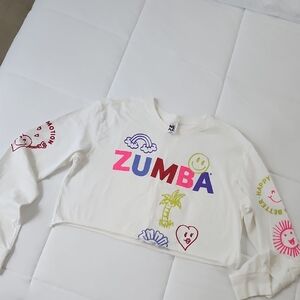 Zumba White Graphic Crop Top